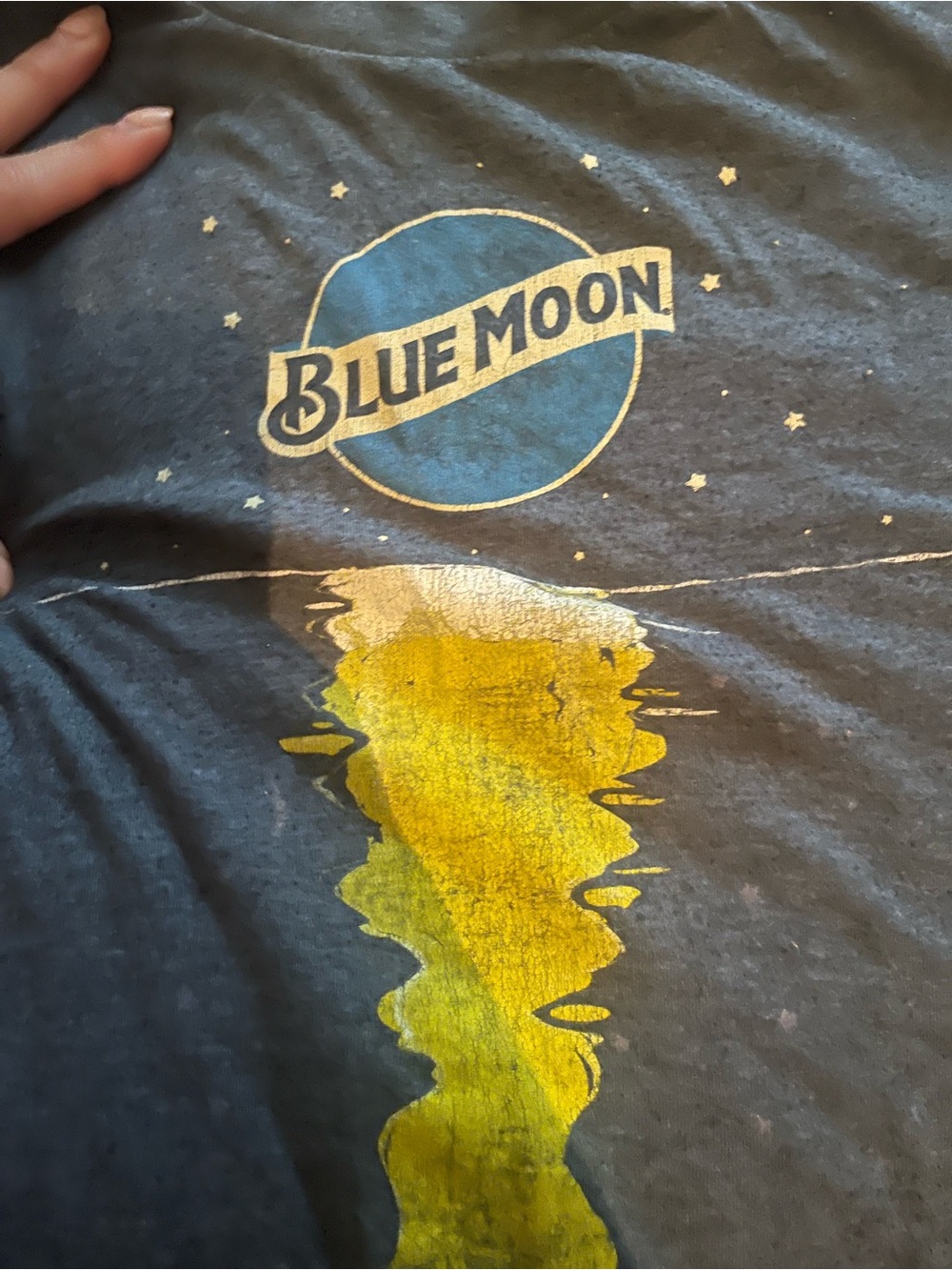 Blue Moon Graphic Tee — Blue and Yellow Design